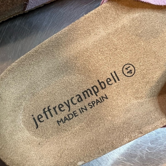 Jeffrey Campbell Sandals Pink Bow Detail Slip On Cork Sole Suede Knot Size 41 - Picture 4 of 5